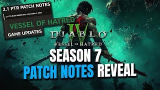 FULL SEASON 7 PATCH NOTES REVEAL - My Thoughts Diablo 4