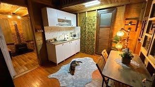 I'm Building a Kitchen in My Wooden House - Kitchen Interior Decoration