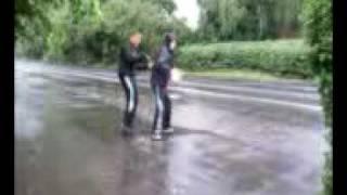 james hulme and sean anderton get hit by water