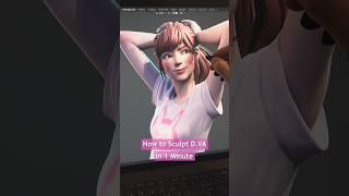 How to Sculpt D.Va in 1 Minute #shorts #art #blender #sculpture