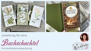 Buchschachtel basteln - stilvolle Verpackung für Schokolade oder anderes