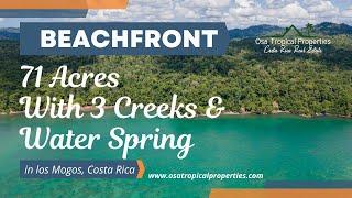 Beachfront Property For Sale in Costa Rica, With Ocean View, 3 Creeks & Water Spring