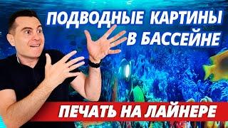 Подводные картины в бассейне! Печать на лайнере ПВХ. Дизайнерская отделка бассейнов.