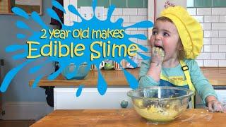 Two Year Old Susie Makes Fast and Easy Edible Slime: Susie's Cooking Show