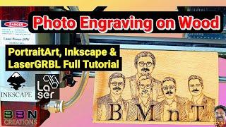 Photo Laser Engraving on Wood #woodengraving #diy #portraitart #laserengraving