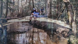 Building the Da Vinci Bridge over a creek