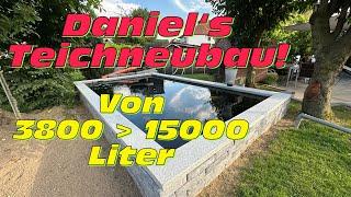 Von einer 3800 Liter Teichschale zum 15000 Liter Koi Teich. Daniel‘s Teichvergrößerung!