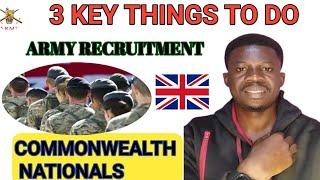 Update: UK Army recruitment| 3 key things to be successful as commonwealth national