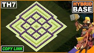 NEW! TH7 Hybrid Base 2024 Copy Link - Clash of Clans