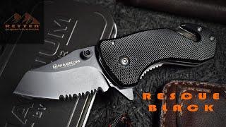 Boker Magnum Rescue Black 01Mb456A / Diseñada como tanque / Bomberos, rescatismo, every day carry