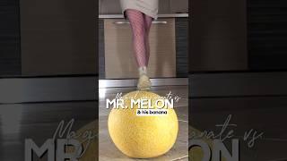 Pea vs. Mr. Melon! Boots Crushing Juicy Food! Oddly Satisfying! ASMR