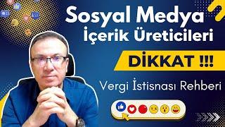 YouTube ve Instagram’dan Kazanç Sağlamak İsteyenler için Vergi İstisnası Rehberi!