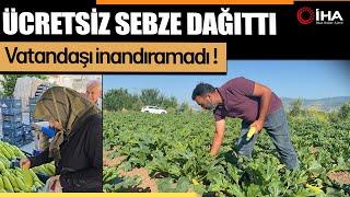 Ücretsiz Sebze Dağıttı, Alanlar Şaşkın ''Gerçekten Bedava mı ?''
