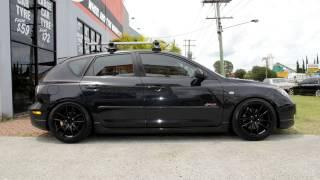 Mazda SP23 custom rims 18 inch Koya CR Tek Black Wheels