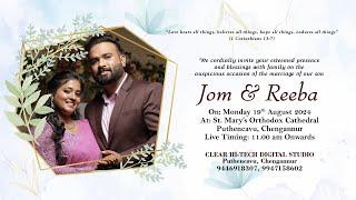 WEDDING CEREMONY || JOM & REEBA