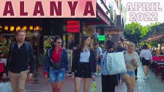 alanya street tour walking tour 2022 ! alanya city center ! antalya turkey holiday travel 4K VİDEO