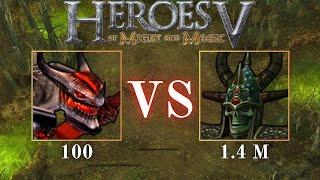 Heroes 5 - Overpowering a MILLION Arch Lich with 100 Pit Spawns (No Deaths)