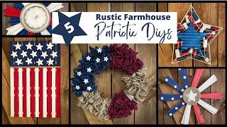 Patriotic Farmhouse Decor/4th of July Decor/Dollar Tree DIY/Rustic Decor