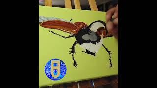 The Real life Hercules Acrylic Painting - “Hercules ” FreekJansenArt #art #beetle #acrylicpainting