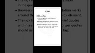 HTML q Tag | S Code Hub #shorts #html