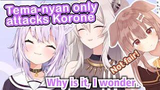 Tema-nyan Hates Korone【Hololive | Nekomata Okayu x Shishiro Botan】