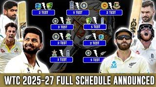 WTC 2025-27 Full Schedule FIRST in SOCIAL MEDIA | World Test championship 2025 27 Cycle | team India