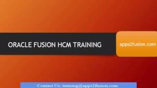 Oracle Fusion HCM Cloud Training Course