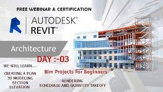 #4 Revit Beginners Tutorial. |Basic & Complete BIM Project| Free Webinar| Create 11x15M Plan Part:01