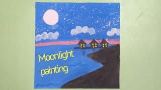 DIY!! BEAUTIFUL MOONLIGHT PAINTING // EASY CRAFT IDEAS // BELLA ART AND CRAFT