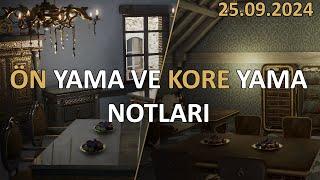 BDO 25/09/2024 Önyama notları + Kore Yama Notları İnceleme & Değerlendirmesi