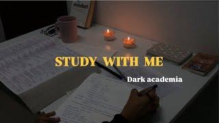 STUDY WITH ME on a calm rainy morning | Dark academia | Birds chirp | No music | Background noise