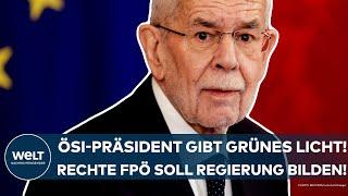 ÖSTERREICH: Bundespräsident Alexander Van der Bellen beauftragt Rechte FPÖ mit Regierungsbildung