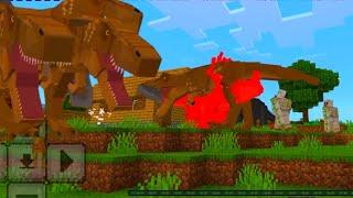 Minecraft DINOSAURS, T-REX vs SINOCERATOPS,IRON GOLEM | Minecraft Best Animal Addons || Minecraft PE