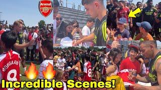 Scenes!Fans Storm Arsenal Training Camp for Autographs and SelfiesArteta,Odegaard excite fans