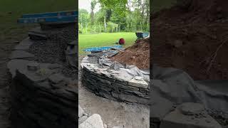 Goshen Stone tree ring being installed around a maple tree.     #stone #construction #summer ￼