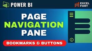 Power BI PAGE NAVIGATION Panel | HOW TO easily create with Bookmarks & Buttons