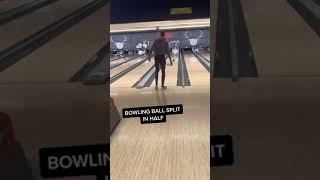 His bowling ball split in half and he still hit a strike | #shorts