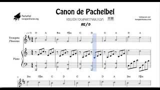 Pachelbel Canon in D Sheet Music for Trumpet - Flugelhorn and Piano Duet