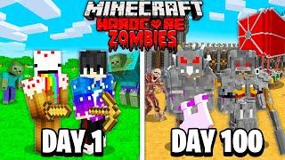 We Survived 100 Days in a Zombie Apocalypse on Minecraft... Here's What Happened...