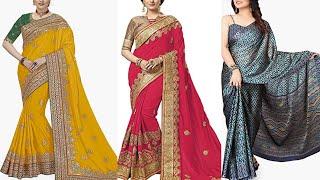 Latest Designer Saree 2023 | New Beautiful Stiched Blouse Saree Designs, Patywear Sarees Collection