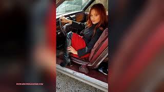 Vivian Ireene Pierce Red Sweater Dress & Boots Pedal Pumping the Caddy