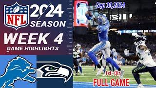 Seattle Seahawks vs Detroit Lions | FULL Game Highlights WEEK 4 | Sep 30, 2024 | NFL Today