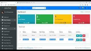 Event  Management System in Python Django