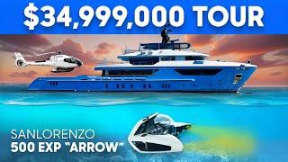 $34M YACHT with Helicopter & Submarine  | Sanlorenzo 500 EXP M/Y "Arrow"