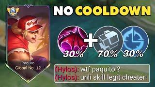 100% CD REDUCTION BUILD IS BROKENNN - NO COOLDOWN PAQUITO HACK - MLBB