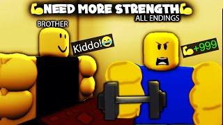 Need More Strength - ALL ENDINGS - Gameplay [ROBLOX]