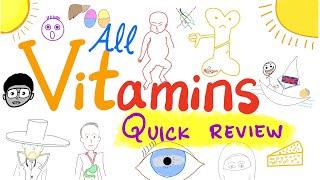 13 Vitamins in 26 Minutes - All Vitamins - Quick Review - Diet & Nutrition - Biochemistry