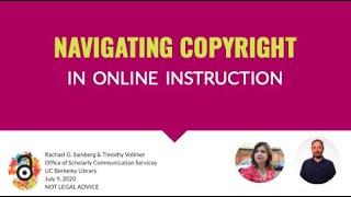 Copyright in Online Instruction