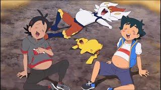 Pokemon - Ash, Pikachu, Goh, & Cinderace Stuffed Themselves Until They Became Fat