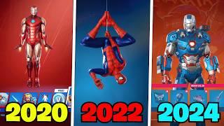 Fortnite All Marvel Battle Pass Skins (2020 - 2024)